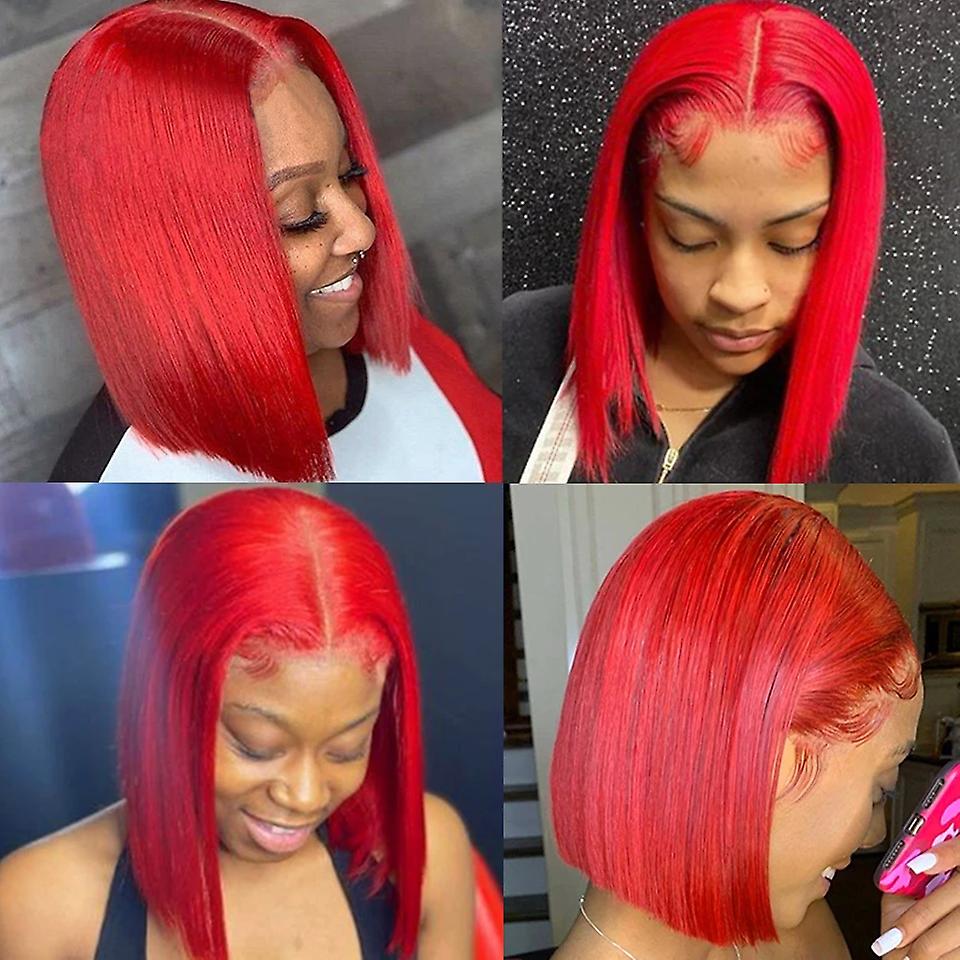 Red • Bob Straight • Glueless • 13x4 HD Lace