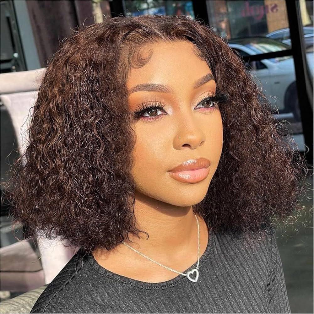 Dark Brown • Bob Deep Wave • Glueless • 13x4 HD Lace