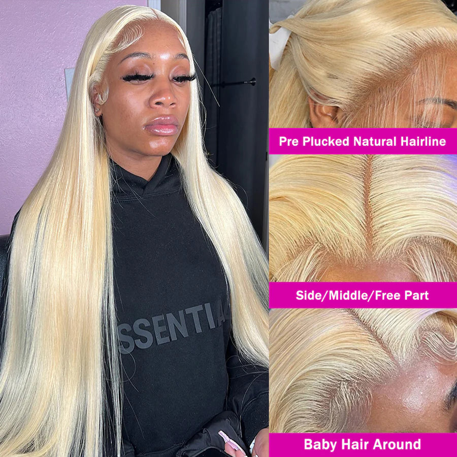 613 Blonde • Straight • Glueless • 13x4 HD Lace