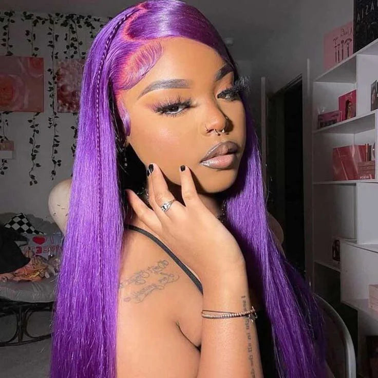 Purple • Straight • Glueless • 13x4 HD Lace