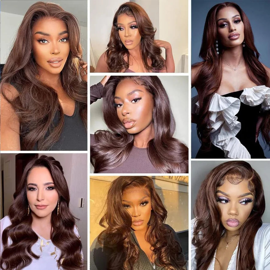 Chestnut Brown • Body Wave • Glueless • 13x4 HD Lace