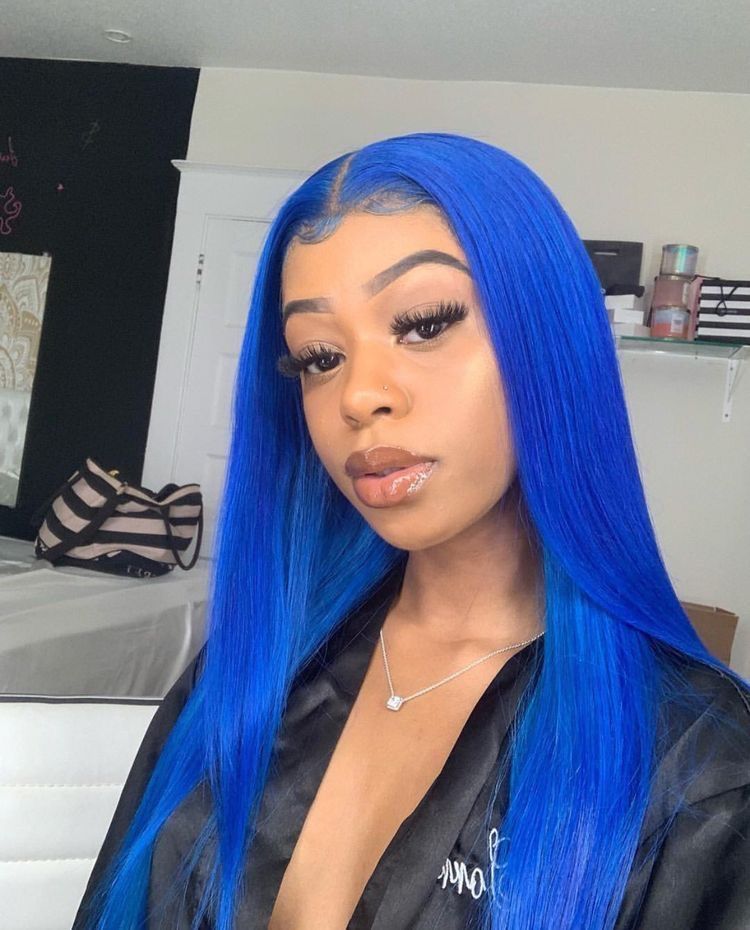 Blue • Straight • Glueless • 13x4 HD Lace