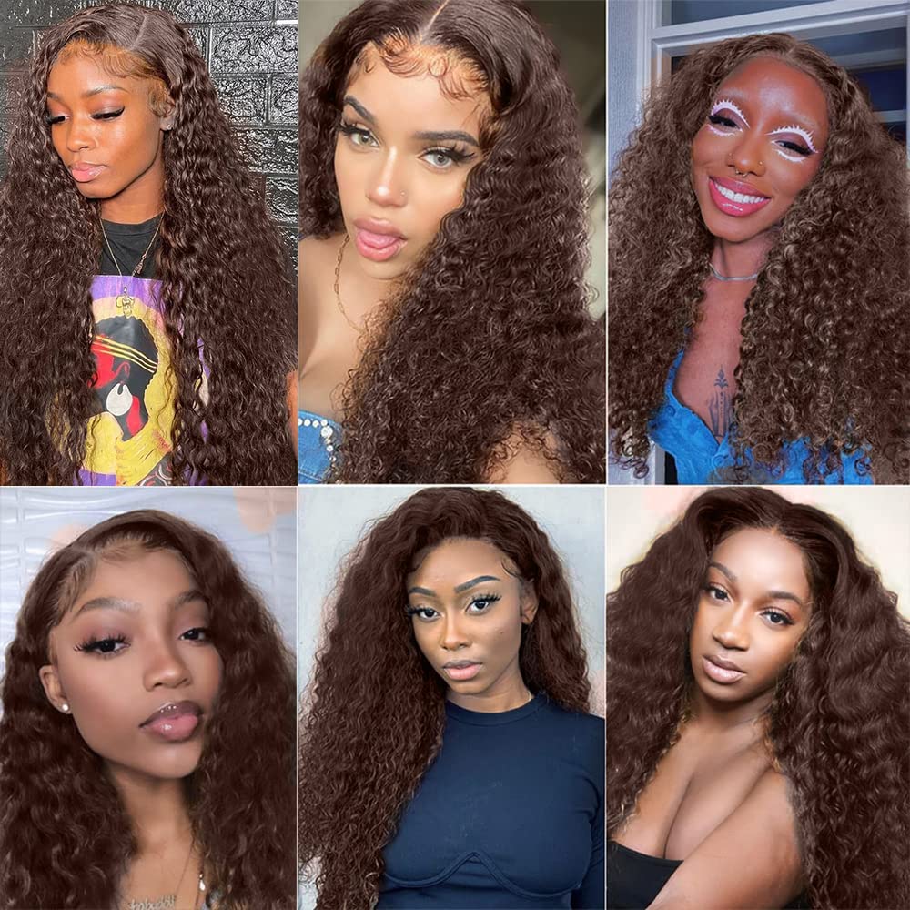 Dark Brown • Kinky Curly • Glueless • 13x4 HD Lace