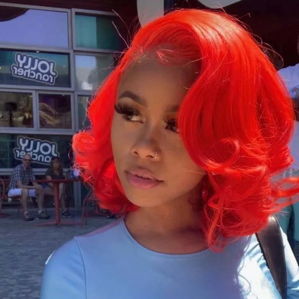 Red • Bob Straight • Glueless • 13x4 HD Lace