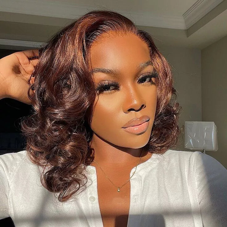 Dark Brown • Bob Loose Wave • Glueless • 13x4 HD Lace