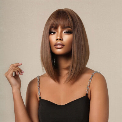 Brown • Bob Straight • Glueless • 13x4 HD Lace