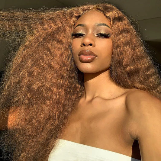 Light Brown • Kinky Curly • Glueless • 13x4 HD Lace