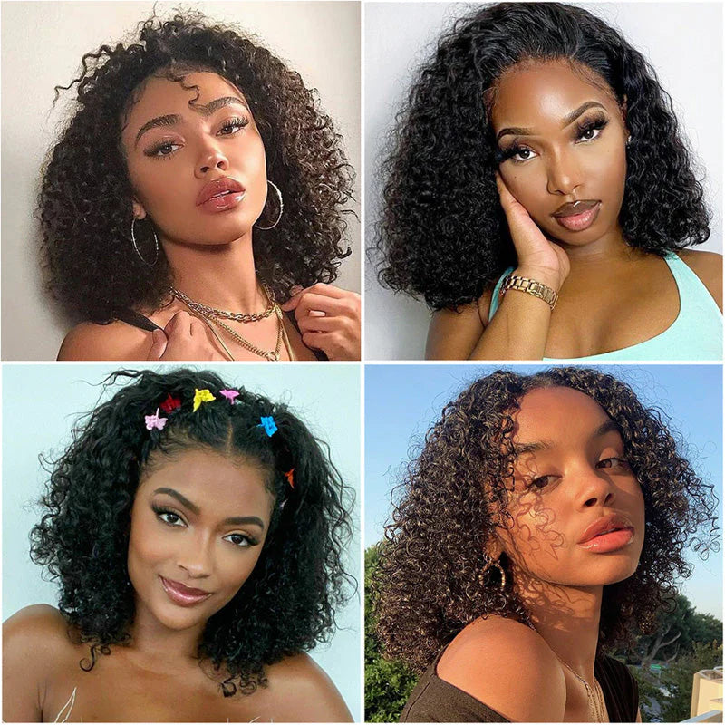 Black • Bob Kinky Curly • Glueless • 13x4 HD Lace