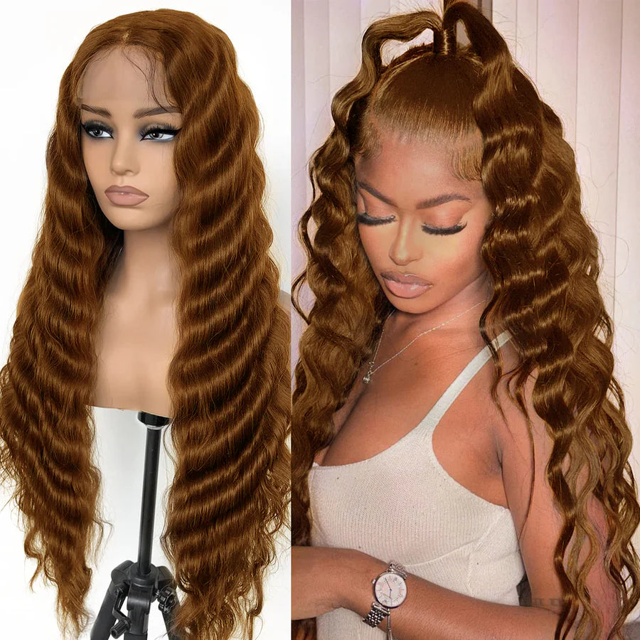 Light Brown •  Loose Deep Wave • Glueless • 13x4 HD Lace