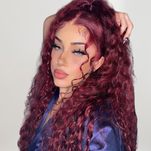 Burgundy •  Loose Deep Wave • Glueless • 13x4 HD Lace