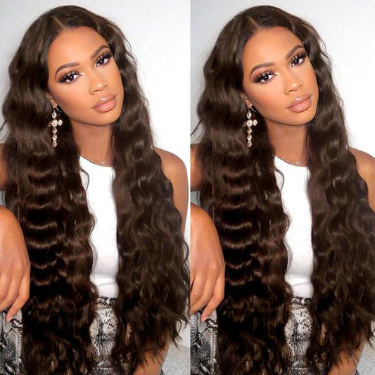 Dark Brown •  Loose Deep Wave • Glueless • 13x4 HD Lace