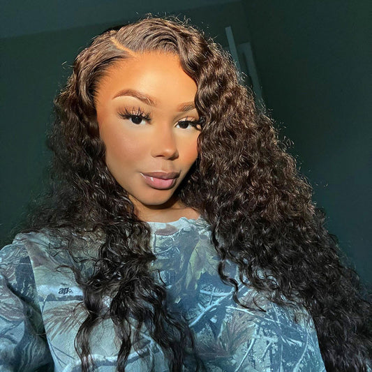 Dark Brown • Water Wave • Glueless • 13x4 HD Lace