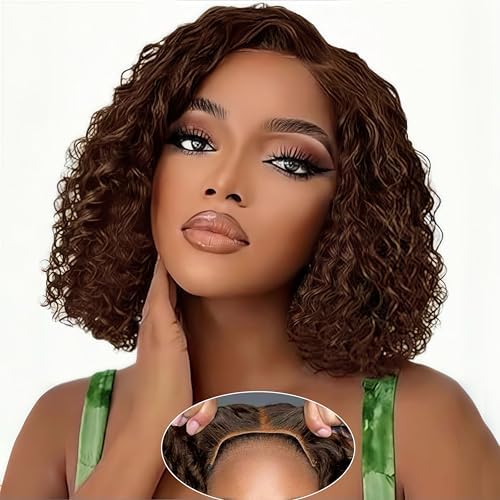 Dark Brown • Bob Water Wave • Glueless • 13x4 HD Lace
