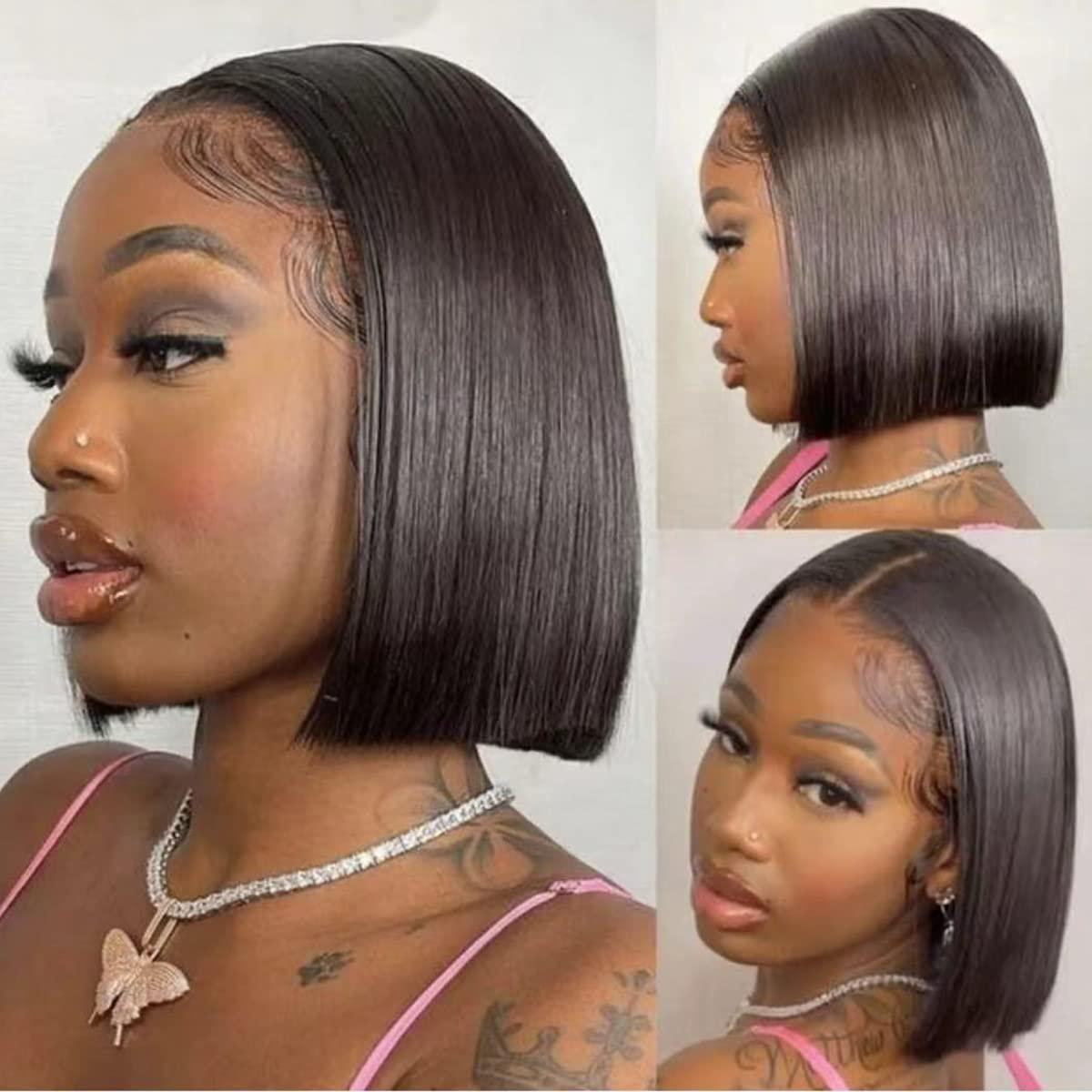 Black • Bob Straight • Glueless • 13x4 HD Lace