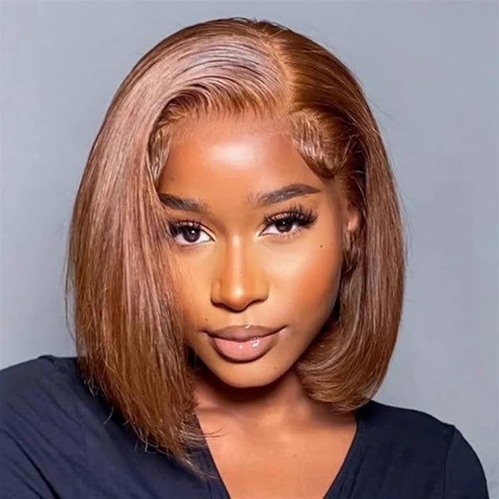 Brown • Bob Straight • Glueless • 13x4 HD Lace