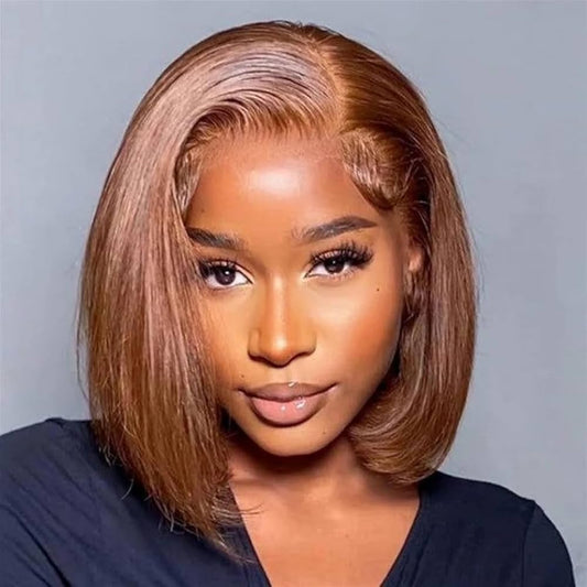 Brown • Bob Straight • Glueless • 13x4 HD Lace