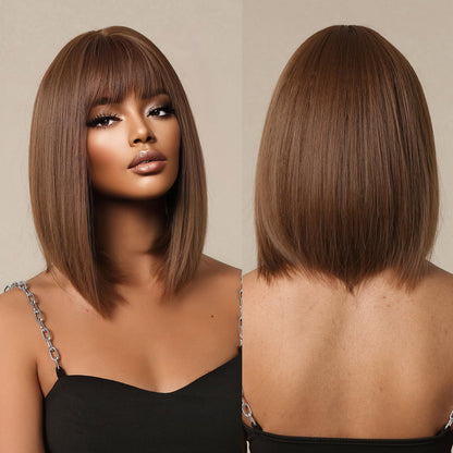 Brown • Bob Straight • Glueless • 13x4 HD Lace