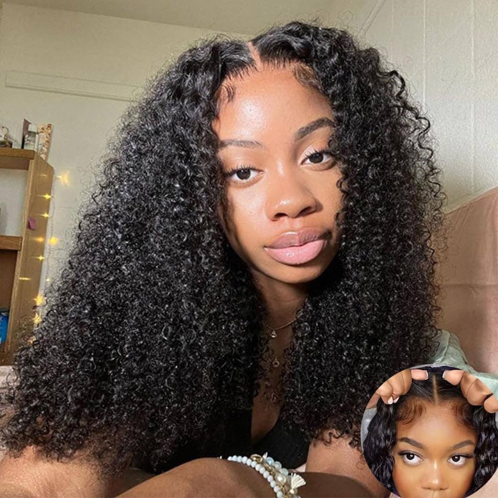 Black • Kinky Straight • Glueless • 13x4 HD Lace