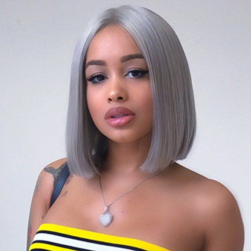 Gray • Bob Straight • Glueless • 13x4 HD Lace