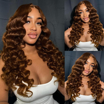 Chestnut Brown •  Loose Deep Wave • Glueless • 13x4 HD Lace