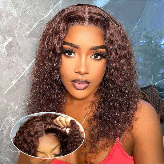 Dark Brown • Bob Deep Wave • Glueless • 13x4 HD Lace