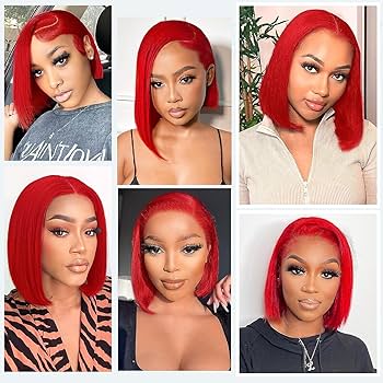 Red • Bob Straight • Glueless • 13x4 HD Lace