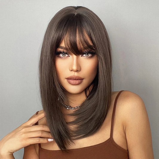 Dark Brown • Bob Straight • Glueless • 13x4 HD Lace