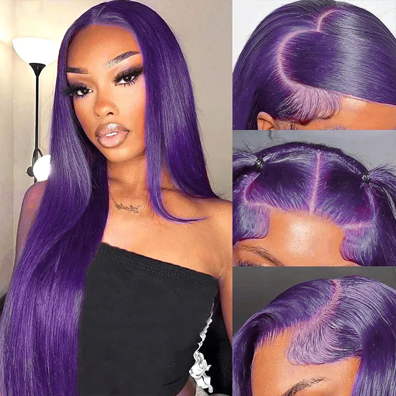 Purple • Straight • Glueless • 13x4 HD Lace