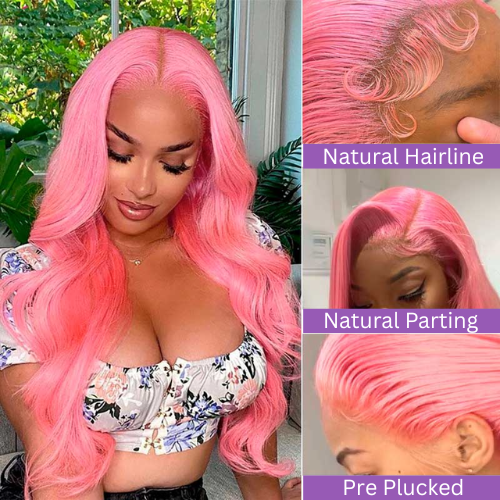 Pink • Body Wave • Glueless • 13x4 HD Lace