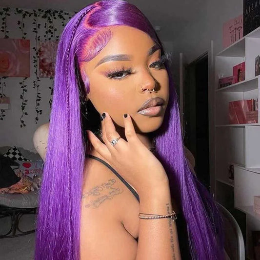 Purple • Straight • Glueless • 13x4 HD Lace