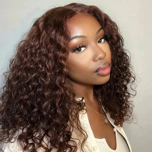 Chocolate Brown • Bob Deep Wave • Glueless • 13x4 HD Lace
