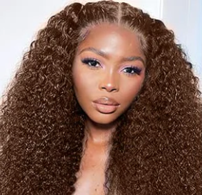 Chestnut Brown • Kinky Curly • Glueless • 13x4 HD Lace