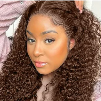 Chestnut Brown • Kinky Curly • Glueless • 13x4 HD Lace