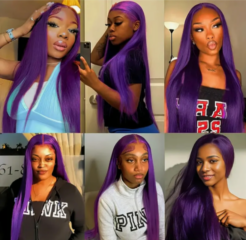 Purple • Straight • Glueless • 13x4 HD Lace