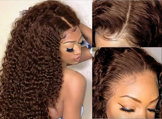 Dark Brown • Kinky Curly • Glueless • 13x4 HD Lace