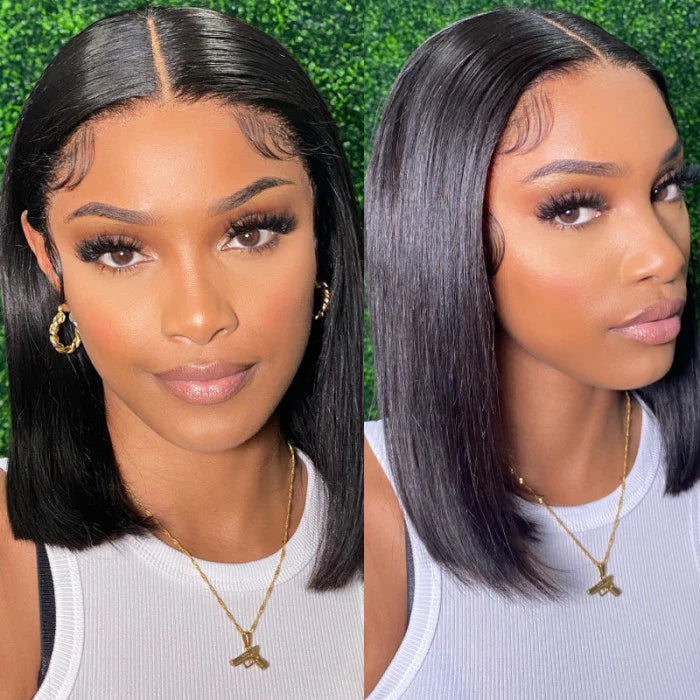 Black • Bob Straight • Glueless • 13x4 HD Lace