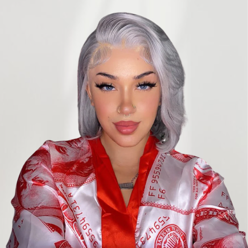Gray • Bob Straight • Glueless • 13x4 HD Lace