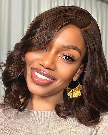 Dark Brown • Bob Loose Wave • Glueless • 13x4 HD Lace