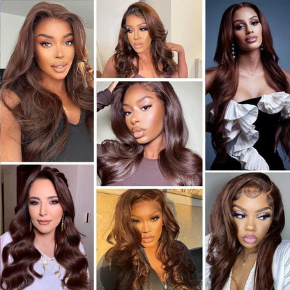 Chestnut Brown • Body Wave • Glueless • 13x4 HD Lace