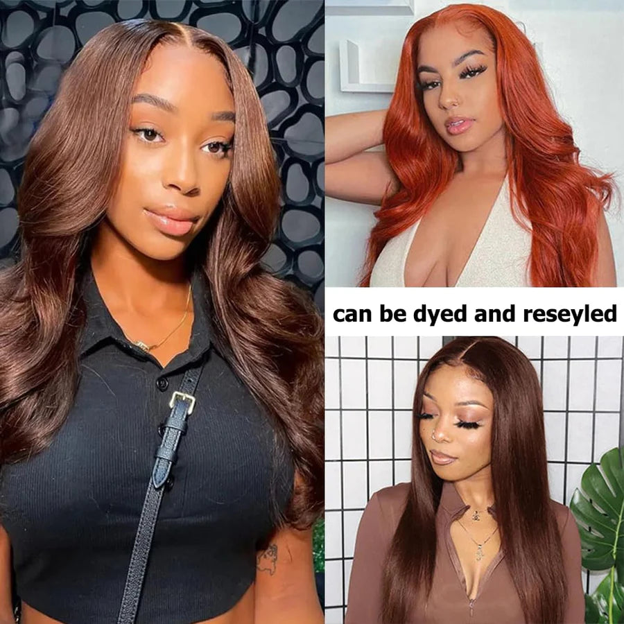 Chestnut Brown • Body Wave • Glueless • 13x4 HD Lace