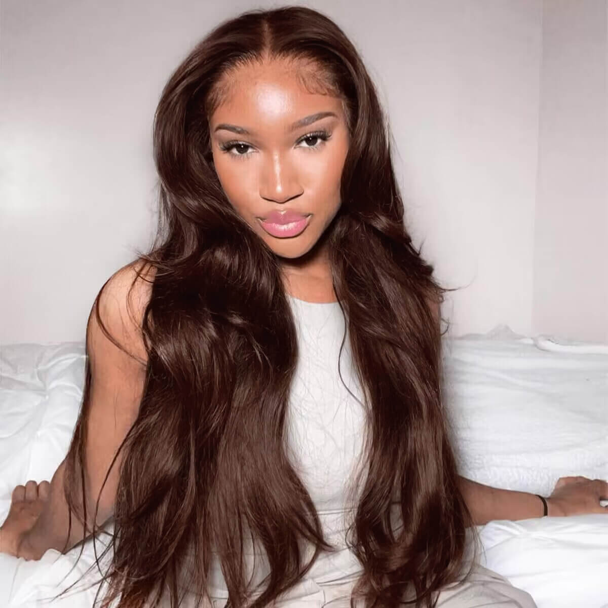 Dark Brown • Straight • Glueless • 13x4 HD Lace