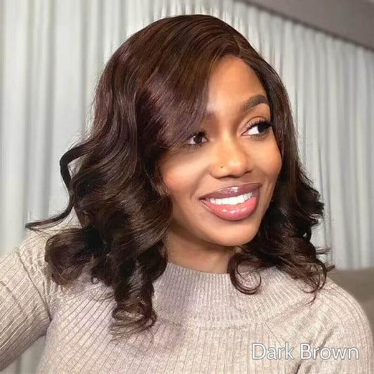 Dark Brown • Bob Loose Wave • Glueless • 13x4 HD Lace