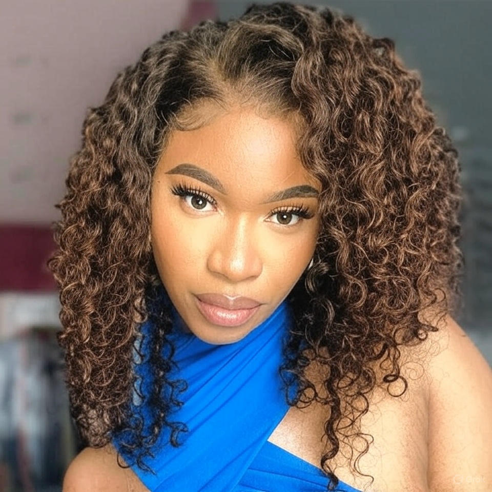 Dark Brown • Bob Water Wave • Glueless • 13x4 HD Lace
