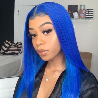 Blue • Straight • Glueless • 13x4 HD Lace