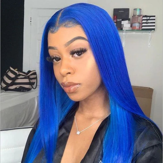 Blue • Straight • Glueless • 13x4 HD Lace