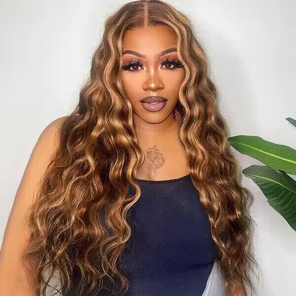 Highlight •  Loose Deep Wave • Glueless • 13x4 HD Lace