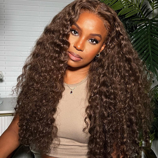 Chestnut Brown • Water Wave • Glueless • 13x4 HD Lace