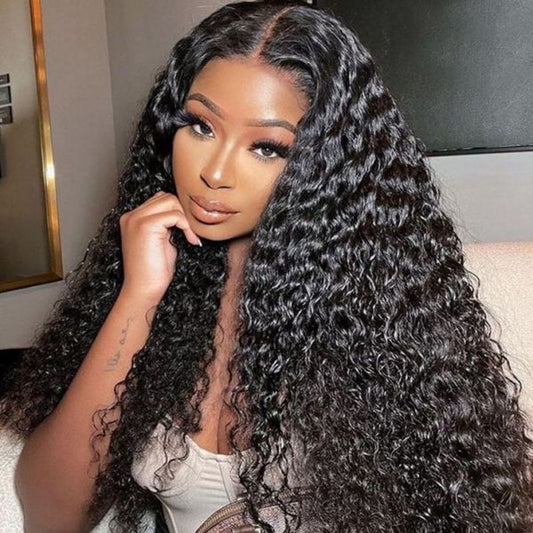 Black • Water Wave • Glueless • 13x4 HD Lace